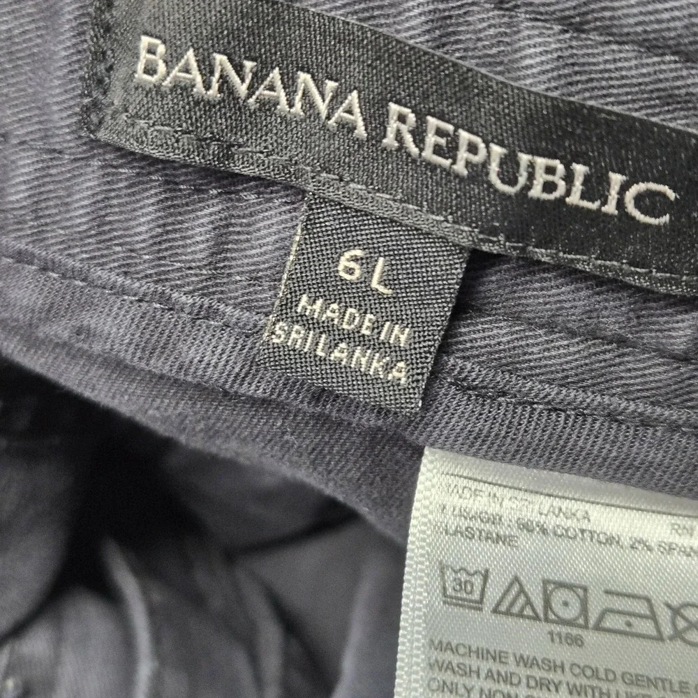 Banana Republic Pants Womens 6L‎ Gray Cargo Twill Stretch Pockets Zip Button